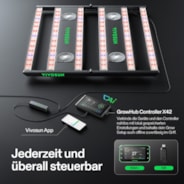 VIVOSUN AeroLight 550W LED Pflanzenlampe, Indoor-Anbau Lichtleiste mit integriertem Umluftventilator, Vollspektrum Pflanzenlampe für Growzelt, App-Steuerung, GrowHub-kompatibel, dimmbar, 120 x 120 cm Abdeckfläche