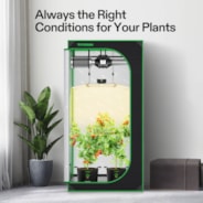 Starter Grow Tent Kit, 3 × 3ft 3-Plant System, WiFi-Controlled Grow System with Full Spectrum LED Grow Light, Automatic Ventilation, GrowHub Outlet A22 with Temperature and Humidity Sensor