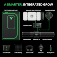 Smart Grow Tent Kit GIY-SGS-44 Pro 4x4, 4-Plant Complete System, with WiFi E42A Controller, 2x 200W AeroLight Wing LED Grow Light, 6-inch AeroZesh T6 Ventilation Combo, and AeroWave E6 Gen2 Clip-on Fan
