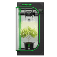 Smart Grow Tent Kit 2x2 Complete Indoor Grow System with Smart Controller, Full-Spectrum LED Grow Light & Ventilation Automation System, 1680D Mylar Tent 24"x24"x48"
