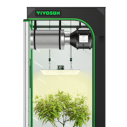 Complete Grow Tent Kit 2.3x2.3 Indoor Grow System with GrowHub WiFi Controller, Efficient Ventilation & Full-Spectrum LED Grow Light, 1680D Mylar Lightproof Tent 28"x28"x63"