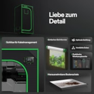Growbox 60x60x120cm S224, für 1-2 Pflanzen, 600D lichtdichtes Oxford-Gewebe, für den Indoor-Pflanzenanbau