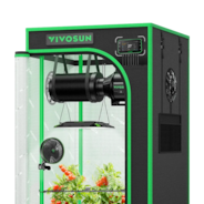 AUSVERKAUF | Smart Growbox Komplettset Pro 60 x 60 x 120 cm, Komplettsystem für 1 Pflanze, mit WiFi E42A+ Controller, 100W AeroLight LED Pflanzenlampe, 10 cm AeroZesh T4 Abluftset und AeroWave E6 Gen2 Clip Fan