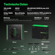 LumaLight LED Grow Light, Full Spectrum Plant Light, 400W Smart Dimmable & High PPFD for Indoor Plants Seedling Vegetables Bloom