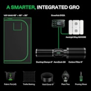 Smart Grow Tent Kit GIY-SGS-44 4x4, 4-Plant Complete System, with WiFi E42A Controller, 400W AeroLight Wing SE LED Grow Light, 6-inch AeroZesh G6 Ventilation Combo