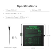 Seedling Heat Mat with Dual Digital Display Thermostat, 20" x 20.75" Black Warm Hydroponic Heating Pad for Seed Germination