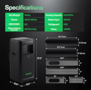 AeroLush C08 Intelligent Air Conditioner, 4-in-1 Function, with Temperature & Humidity Sensor Probe