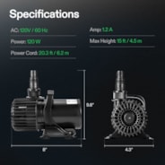 2700 GPH Submersible Water Pump 120W Ultra Quiet Pump High Lift for Pond Waterfall