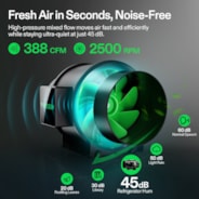 AeroZesh G6 Inline Fan 6″ with E42A+ Temp. Humidity WiFi Controller, PWM-Controlled EC Fan for Grow Tent Ventilation