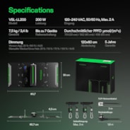 LumaLight LED Pflanzenlampe – Vollspektrum Pflanzenlampe, 200W, Smart Dimmbar & High-PPFD für Indoor-Pflanzen, Setzlinge, Gemüse & Blüte