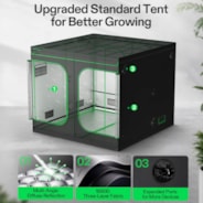 Smart Grow Tent Kit 8x8 Complete Indoor Grow System with Smart Controller, Full-Spectrum LED Grow Light & Ventilation Automation System, 1680D Mylar Tent 96"x96"x80"