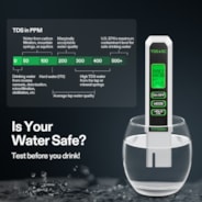 3 in 1 TDS, EC & Temperature Meter, for Drinking Water, Aquarium, Hydroponics, RO/DI System, Swimming Pool