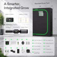 Smart Grow Tent Kit 4x2 Complete Indoor Grow System with Smart Controller, Full-Spectrum LED Grow Light & Ventilation Automation System, 1680D Mylar Tent 48"x24"x72"