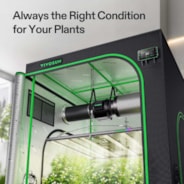 Smart Grow Tent Kit 4x4 Complete Indoor Grow System with Smart Controller, Full-Spectrum LED Grow Light & Ventilation Automation System, 1680D Mylar Tent 48"x48"x80"