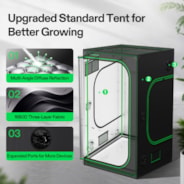 Smart Grow Tent Kit 4x4 Complete Indoor Grow System with Smart Controller, Full-Spectrum LED Grow Light & Ventilation Automation System, 1680D Mylar Tent 48"x48"x80"