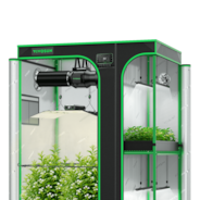 Smart 2-in-1 Grow Tent Kit 4x5, 4-Plant Complete System, with WiFi E42A+ Controller, LumaLight 400W LED Grow Light, and 6-inch AeroZesh G6 Ventilation Combo