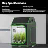 Roof Grow Tent 5x5 R556, 6-10 Plants Use, with Sloping Roof, 60″ x 60″ x 72″, For Indoor Plants Growing