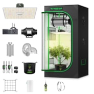 Complete Grow Tent Kit 2x2 Indoor Grow System with GrowHub WiFi Controller, Efficient Ventilation & Full-Spectrum LED Grow Light, 1680D Mylar Lightproof Tent 24"x24"x48"