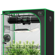 Smart Growbox Komplettset GIY-SGS-52 150 x 80 x 200 cm, Komplettsystem für 3 Pflanzen, mit WiFi E42A+ Controller, 200W AeroLight Wing LED Pflanzenlampe, 15 cm AeroZesh T6 Abluftset und AeroWave E6 Gen2 Gen2 Clip Fan