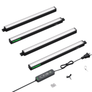 T5 Linear LED Pflanzenlampe 30 cm, 5000K Vollspektrum Grow Light 28W (4 x 7W) mit Timer & Dimmer, Pflanzenlicht für Anzucht, Hydroponik & Indoor Pflanzen, SGS kompatibel, erweiterbar, 4er Set