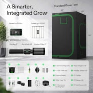 Smart Grow Tent Kit 4x4 Complete Indoor Grow System with Smart Controller, Full-Spectrum LED Grow Light & Ventilation Automation System, 1680D Mylar Tent 48"x48"x80"