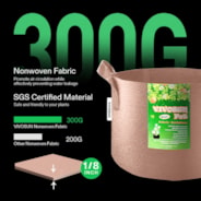 15 Gallon Grow Bags 5-Pack Brown Thickened Nonwoven Fabric Pots with Handles