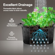 100 Gallon Grow Bags 1-Pack Black Thickened Nonwoven Fabric Pots with Handles