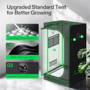 Complete Grow Tent Kit 2x2 Indoor Grow System with GrowHub WiFi Controller, Efficient Ventilation & Full-Spectrum LED Grow Light, 1680D Mylar Lightproof Tent 24"x24"x48"