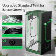 Smart Grow Tent Kit 3x3 Complete Indoor Grow System with Smart Controller, Full-Spectrum LED Grow Light & Ventilation Automation System, 1680D Mylar Tent 36"x36"x72"