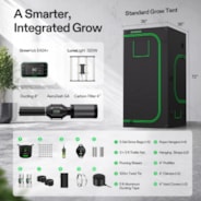 Smart Grow Tent Kit 3x3 Complete Indoor Grow System with Smart Controller, Full-Spectrum LED Grow Light & Ventilation Automation System, 1680D Mylar Tent 36"x36"x72"