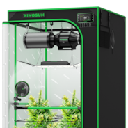 Smart Grow Tent Kit Pro 3x3, 3-Plant Complete System, with WiFi E42A+ Controller, 200W AeroLight Wing LED Grow Light, 4-inch AeroZesh T4 Ventilation Combo, and AeroWave E6 Gen2 Clip-on Fan