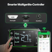 AeroZesh T4 Rohrventilator 10cm mit E42A WLAN-Controller für Temperatur und Feuchtigkeit, PWM-gesteuerter EC-Ventilator für Growbox-Belüftung