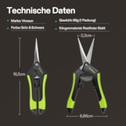 Gardening Hand Pruner Pruning Shear with Straight Stainless Steel Blades, Black-and-Green