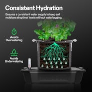 FlexFeed Self-Watering Fabric Pot Base, Auto-Irrigation Water Delivery System with Reservoir Meter, 4-Pack