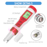 pH Meter 4-in-1 Function Water Quality Tester