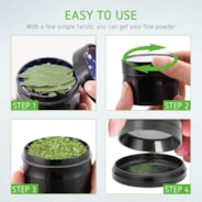 4-Piece 2.5″ Clear Top Herb Grinder, Black-Blue