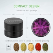 4-Piece 2.5″ Clear Top Herb Grinder, Black-Purple