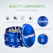 4-Piece 2.5″ Aluminium Herb Grinder, Blue