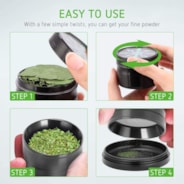 4-Piece 2.5″ Clear Top Herb Grinder, Black-Green