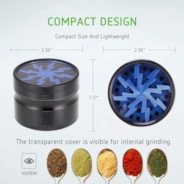 4-Piece 2.5″ Clear Top Herb Grinder, Black-Blue