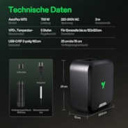 VIVOSUN AeroFlux 700W PTC-Heizung mit Thermostat, App & VPD, Temperatur- und VPD-Überwachung für ein optimales Growzeltklima