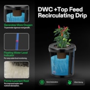 5 Gallon DWC Hydroponic System Kit (2 Bucket, Black)