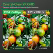 GrowCam C4, 2K QHD WiFi Smart Camera for Grow Tent & VGrow Smart Grow Box, Timelapse, Night Vision, SD Card Storage, 2-Way Audio, App Control