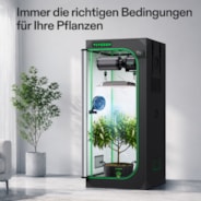 Smart Growbox Komplettset Pro 70 x 70 x 160 cm, Komplettes Grow-Set mit 2-in-1 LED-Lampe mit anpassbarem Spektrum, intelligenter GrowHub-Automatisierung, effiziente Belüftung & 360°-Luftzirkulation, 2000D Mylar-Growzelt