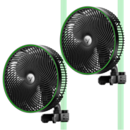 AeroWave E9 Clip-on Fan, EC Motor, Auto Oscillation Fan, Air Circulator For Grow Tent, 2 Pack