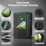 Grow Tent Pro 4x2 P426, High Reflective Mylar with 2000D Oxford Canvas & Heavy-Duty Metal Support 48"x24"x72"