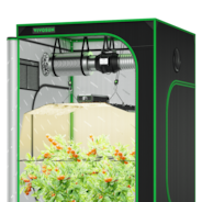 CLEARANCE | Starter Grow Tent Kit, 4 × 4ft 4-Plant System, WiFi-Controlled Grow System with Full Spectrum LED Grow Light, Automatic Ventilation, GrowHub Outlet A22 with Temperature and Humidity Sensor