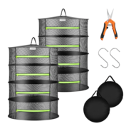 4-Layer Mesh Drying Rack Hanging Design with Green Zippers 2-Pack