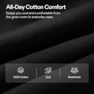 100% Cotton T-shirt L, Black Crew Neck Tee with Front Logo & Plant-Inspired Back Graphic