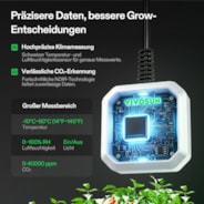 4-in-1 Sensor, Temperatur- & Luftfeuchtigkeitssensor mit CO₂- und Lichtmessung, VPD Monitoring, nur kompatibel mit GrowHub E42A+
